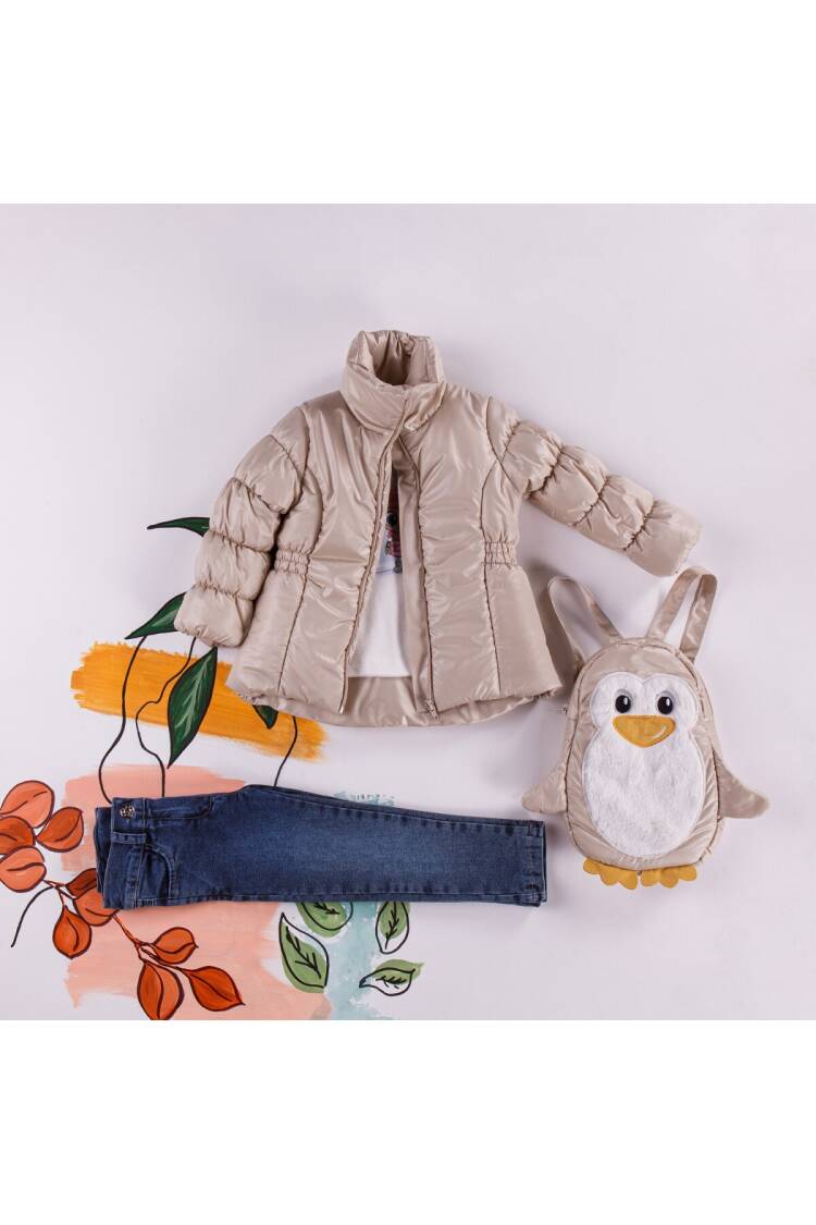 Wholesale 4-Piece Girls Set with Coat, Pants Long Sleeve T-shirt and Bag 2-5Y - Brand: Miss Lore - Kids & Baby Clothes Wholesale - Globality Store