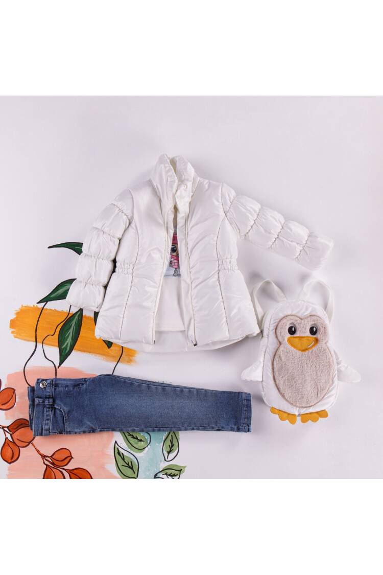 Wholesale 4-Piece Girls Set with Coat, Pants Long Sleeve T-shirt and Bag 2-5Y - Brand: Miss Lore - Kids & Baby Clothes Wholesale - Globality Store