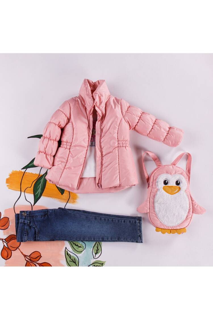 Wholesale 4-Piece Girls Set with Coat, Pants Long Sleeve T-shirt and Bag 2-5Y - Brand: Miss Lore - Kids & Baby Clothes Wholesale - Globality Store