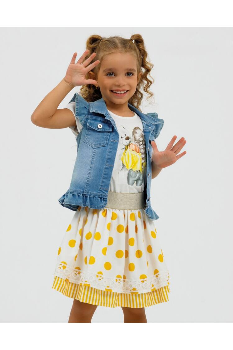 Wholesale 4-Piece Girls Skirt Denim Jacket T-shirt and Bag 2-6Y - Brand: Miss Lore - Kids & Baby Clothes Wholesale - Globality Store