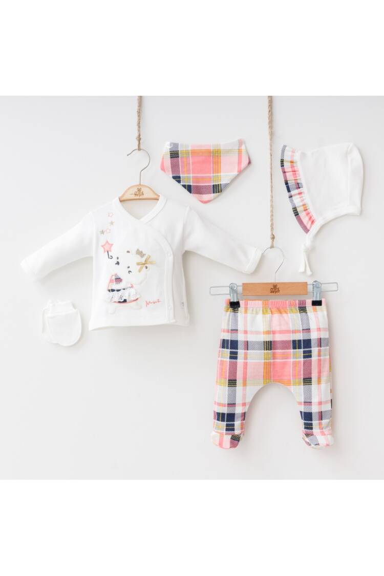 Wholesale 5-Piece Baby Girls Newborn Bodysuit Set with Body Hat Pants 0-3M - Brand: Minizeyn - Kids & Baby Clothes Wholesale - Globality Store