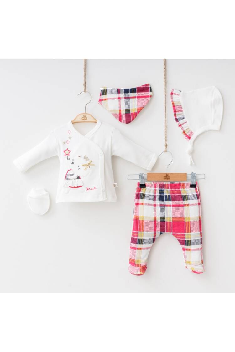 Wholesale 5-Piece Baby Girls Newborn Bodysuit Set with Body Hat Pants 0-3M - Brand: Minizeyn - Kids & Baby Clothes Wholesale - Globality Store