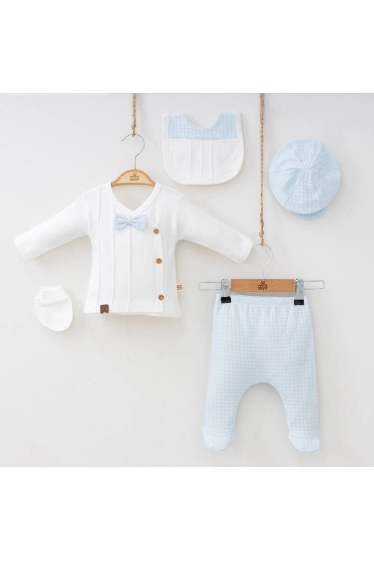 Wholesale 5-Piece Newborn Baby Boys Body Pants Hat Bib Glove 0-3M - Brand: Minizeyn - Kids & Baby Clothes Wholesale - Globality Store