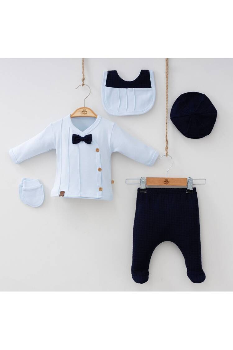 Wholesale 5-Piece Newborn Baby Boys Body Pants Hat Bib Glove 0-3M - Brand: Minizeyn - Kids & Baby Clothes Wholesale - Globality Store