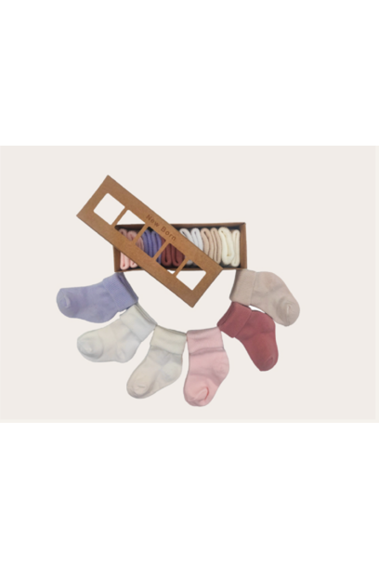 Wholesale 6pcs Baby Girl Newborn Booties Socks 0-6M - Brand: Defne - Kids & Baby Clothes Wholesale - Globality Store