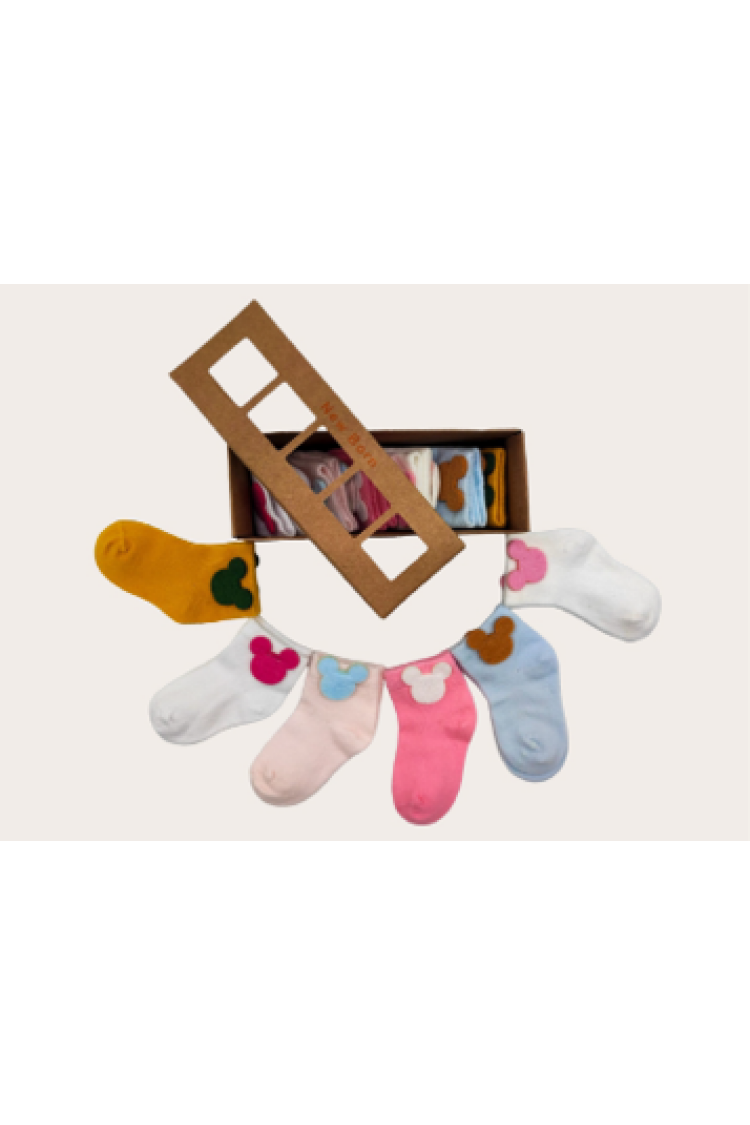 Wholesale 6pcs Baby Girl Newborn Booties Socks 0-6M - Brand: Defne - Kids & Baby Clothes Wholesale - Globality Store