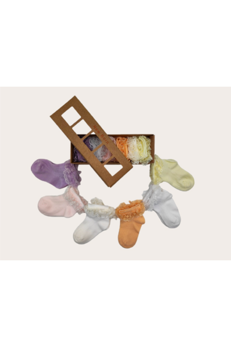 Wholesale 6pcs Baby Girl Newborn Booties Socks 0-6M - Brand: Defne - Kids & Baby Clothes Wholesale - Globality Store
