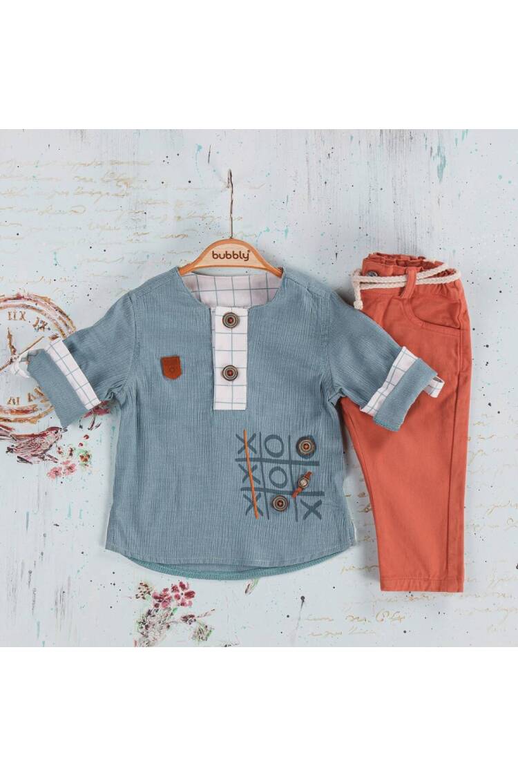 Wholesale Baby 2 Pieces Shirt Trousers Set Suit 6-24M - Brand: Bubbly - Kids & Baby Clothes Wholesale - Globality Store