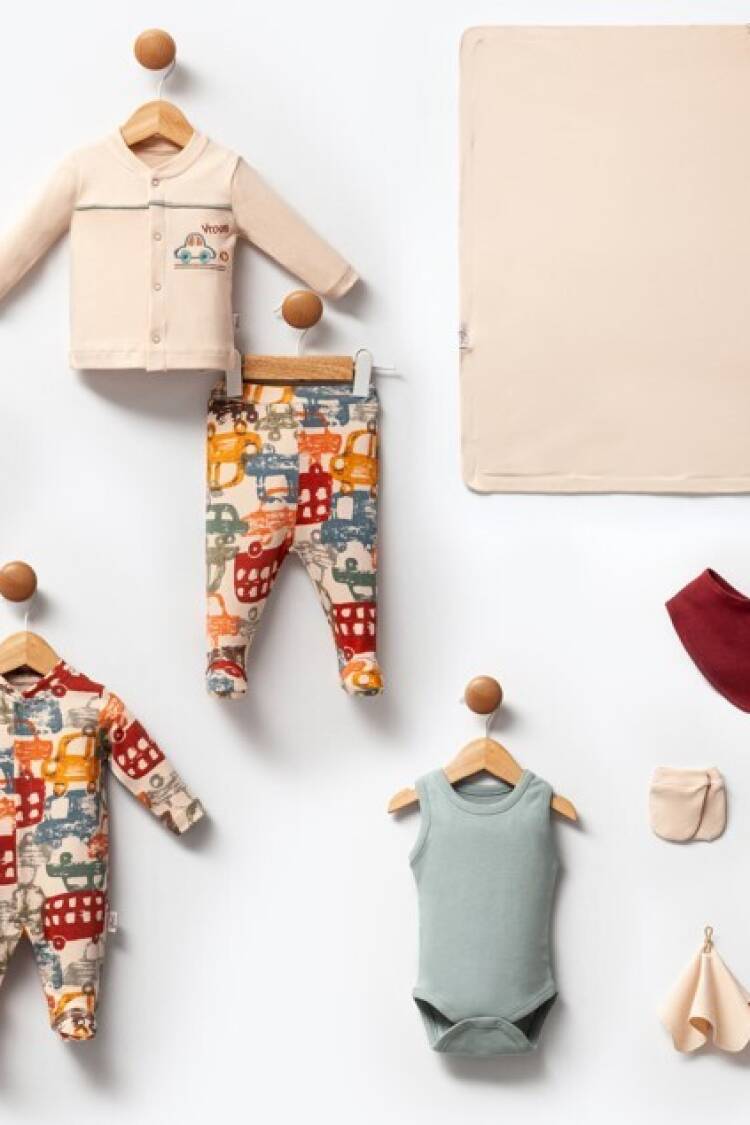 Wholesale Baby Boy 10pcs Car Printed Newborn Set 0-1M - Brand: Flexi Baby - Kids & Baby Clothes Wholesale - Globality Store