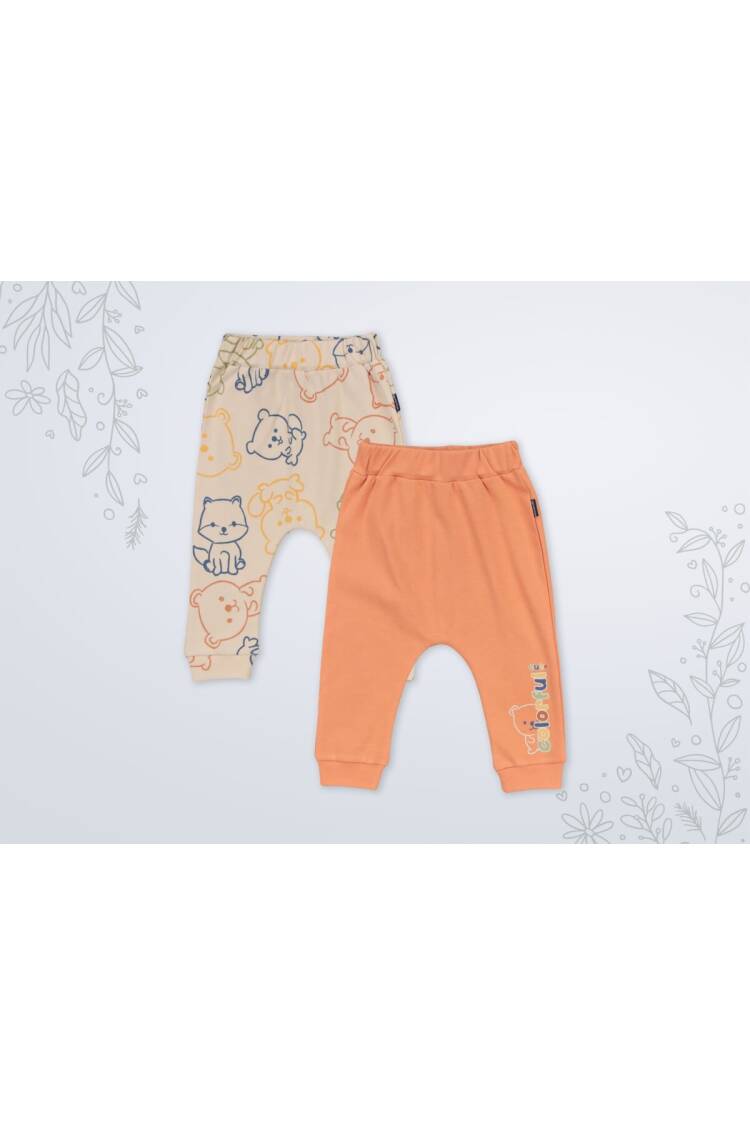 Wholesale Baby Boy 2 Pairs of Trousers 3-18M 1003-18562 - Brand: Miniworld - Kids & Baby Clothes Wholesale - Globality Store