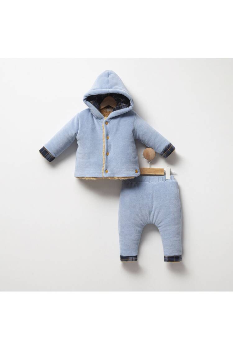 Wholesale Baby Boy 2 Pcs Plush Lined Jacket and Trousers Set - Brand: Cassiope - Kids & Baby Clothes Wholesale - Globality Store
