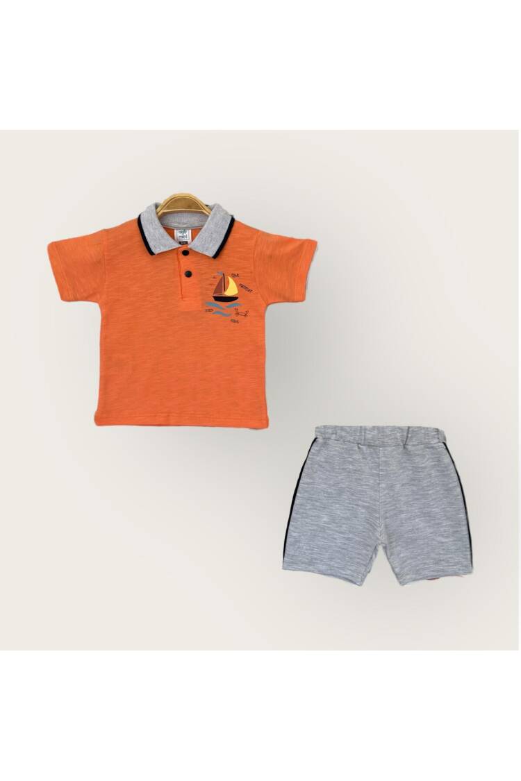 Wholesale Baby Boy 2-Piece Polo Neck T-Shirt and Shorts Set 1-4Y - Brand: Algiy Mini - Kids & Baby Clothes Wholesale - Globality Store