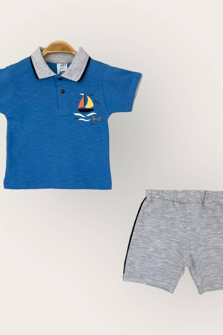 Wholesale Baby Boy 2-Piece Polo Neck T-Shirt and Shorts Set 1-4Y - Brand: Algiy Mini - Kids & Baby Clothes Wholesale - Globality Store