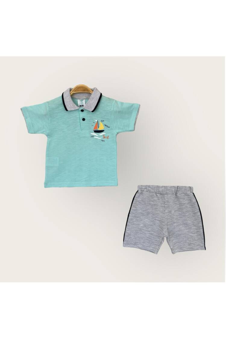 Wholesale Baby Boy 2-Piece Polo Neck T-Shirt and Shorts Set 1-4Y - Brand: Algiy Mini - Kids & Baby Clothes Wholesale - Globality Store