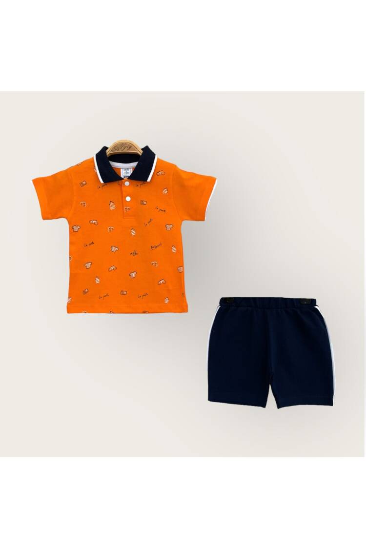 Wholesale Baby Boy 2-Piece Polo Neck T-Shirt and Shorts Set 6-18M - Brand: Algiy Mini - Kids & Baby Clothes Wholesale - Globality Store