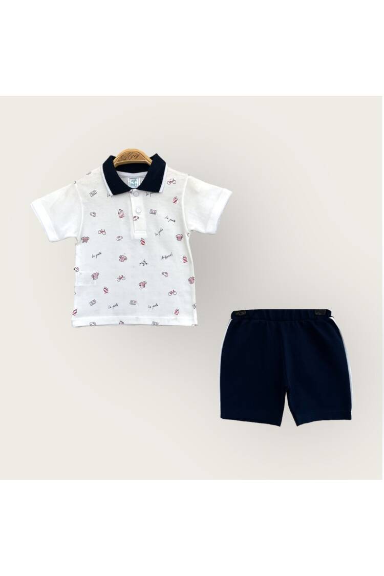 Wholesale Baby Boy 2-Piece Polo Neck T-Shirt and Shorts Set 6-18M - Brand: Algiy Mini - Kids & Baby Clothes Wholesale - Globality Store