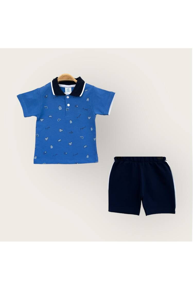 Wholesale Baby Boy 2-Piece Polo Neck T-Shirt and Shorts Set 6-18M - Brand: Algiy Mini - Kids & Baby Clothes Wholesale - Globality Store