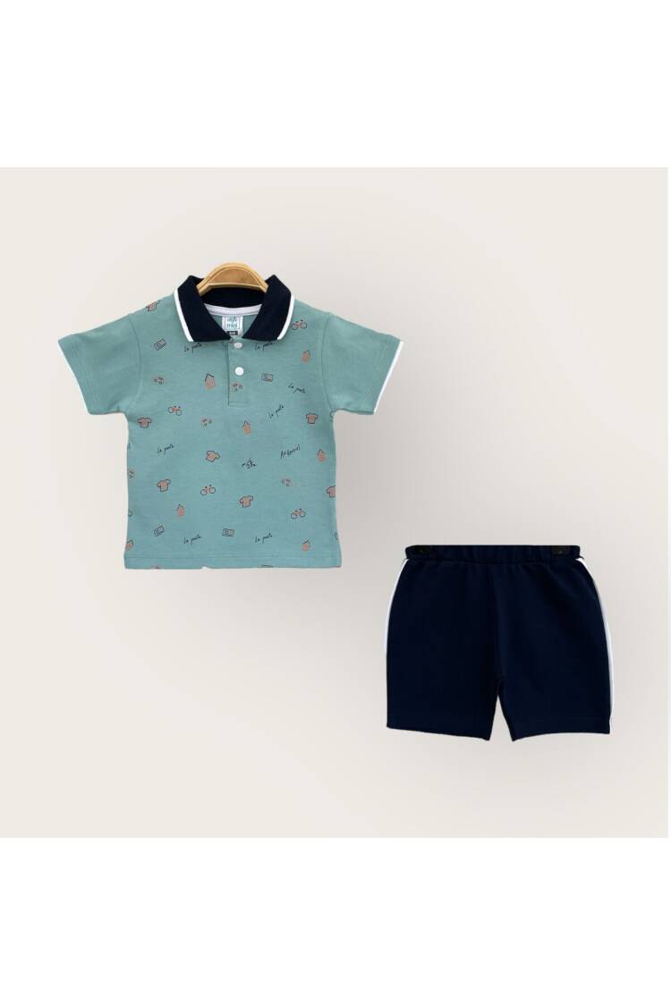 Wholesale Baby Boy 2-Piece Polo Neck T-Shirt and Shorts Set 6-18M - Brand: Algiy Mini - Kids & Baby Clothes Wholesale - Globality Store