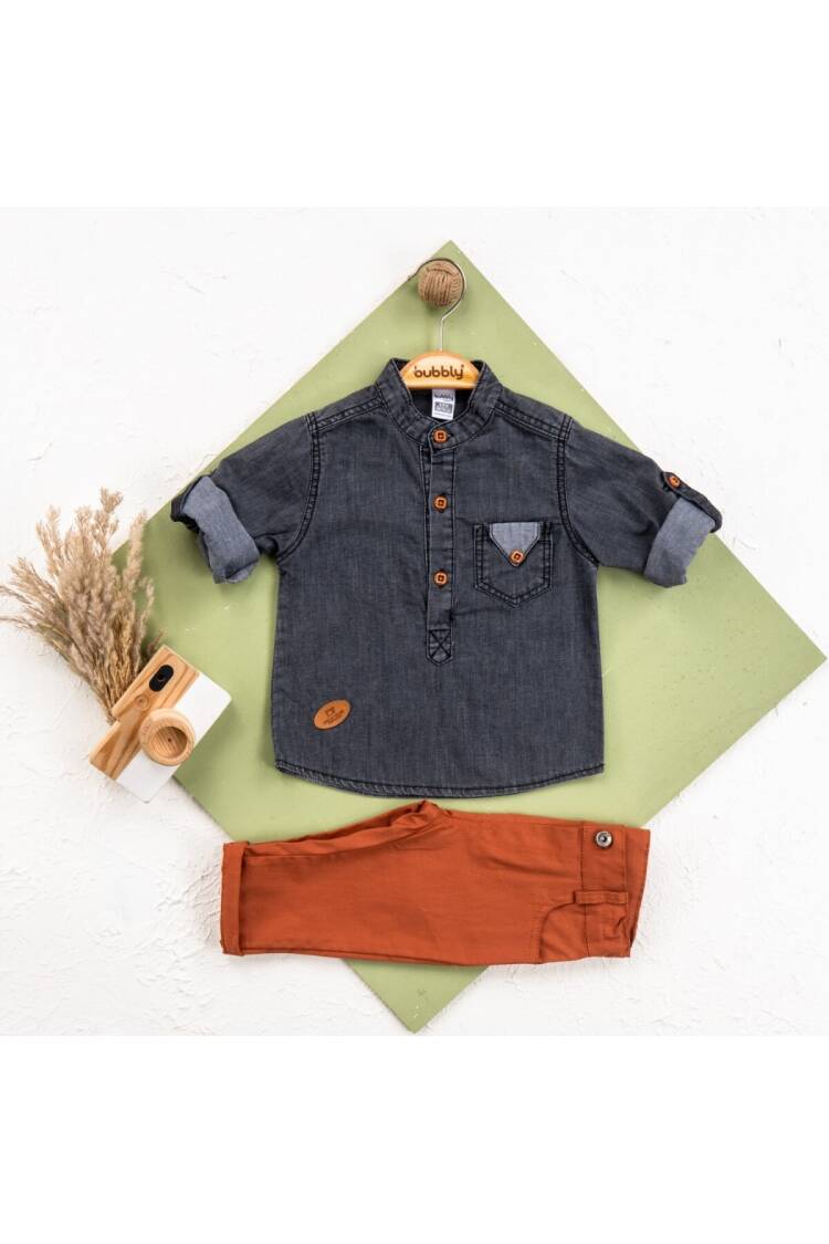 Wholesale Baby Boys 2 Pieces Shirt and Trousers Set Suit 6-24M - Brand: Bubbly - Kids & Baby Clothes Wholesale - Globality Store