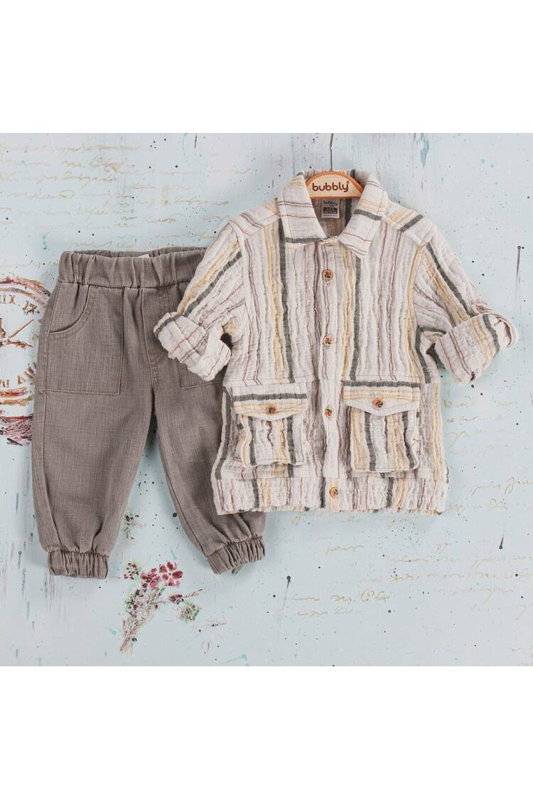 Wholesale Baby Boy 2 Pieces Shirt Trousers Set Suit 6-24M - Brand: Bubbly - Kids & Baby Clothes Wholesale - Globality Store