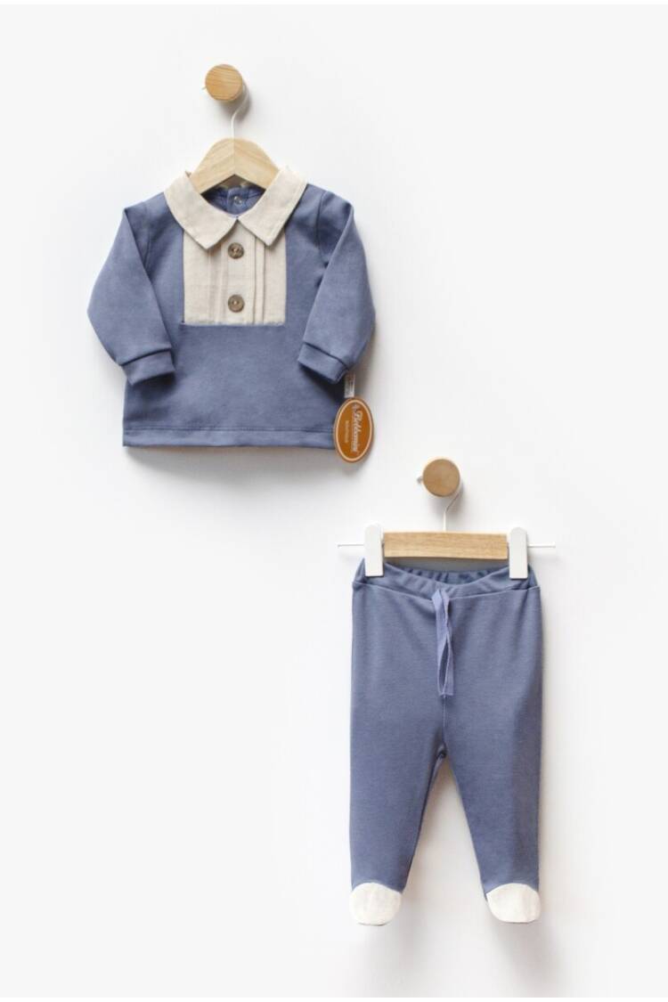 Wholesale Baby Boy 2pcs Linen Body and Pants Set 3-9M - Brand: Bebbemini - Kids & Baby Clothes Wholesale - Globality Store