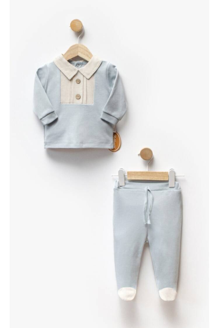 Wholesale Baby Boy 2pcs Linen Body and Pants Set 3-9M - Brand: Bebbemini - Kids & Baby Clothes Wholesale - Globality Store