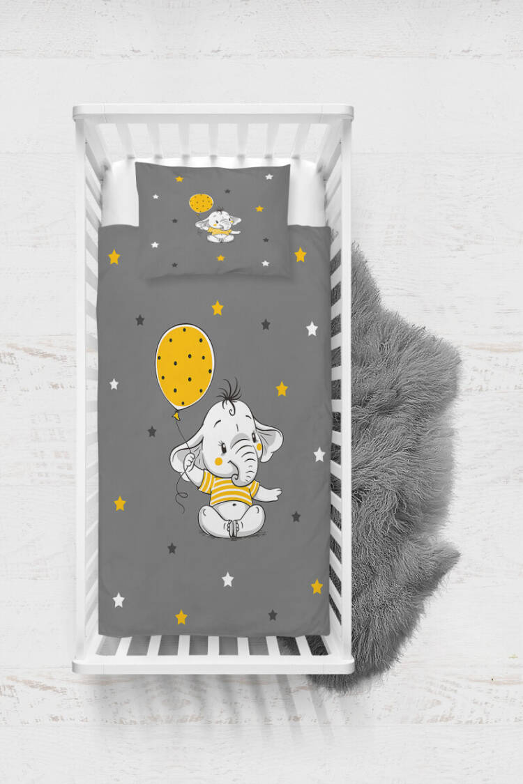 Wholesale Baby Boy 3-Piece Balloon and Elephant Patterned Duvet Cover Set 100*150cm - Brand: Talia Home - Kids & Baby Clothes Wholesale - Globality Store