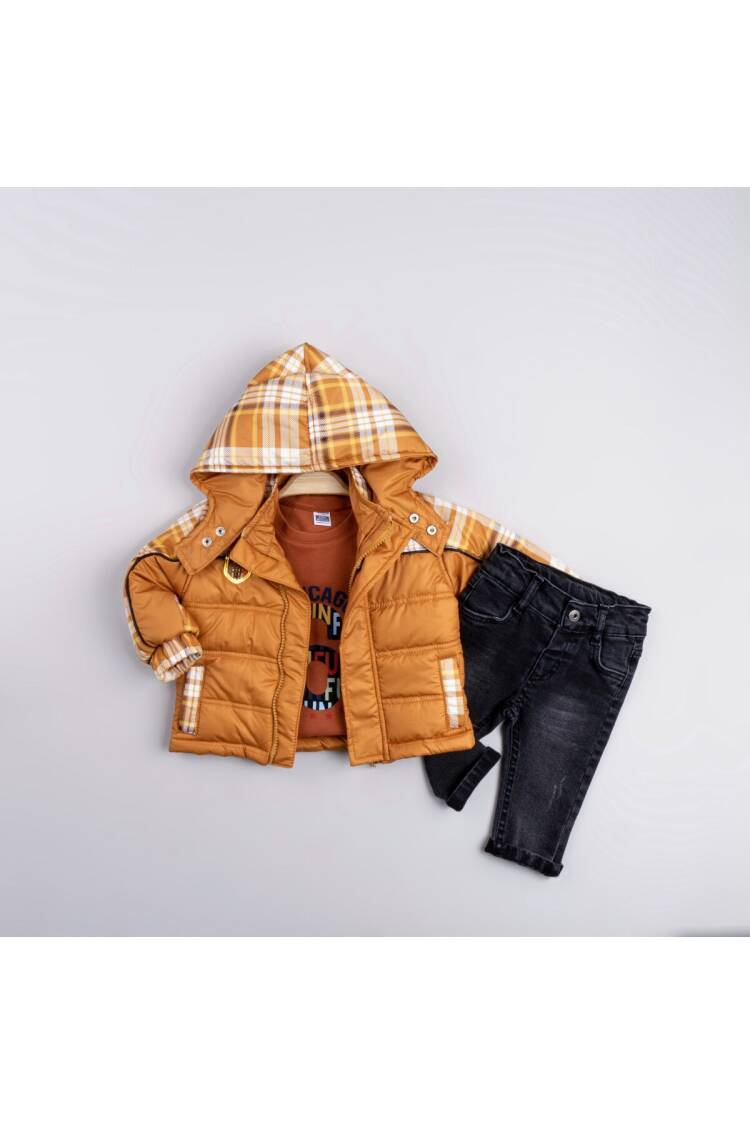 Wholesale Baby Boy 3-Piece Coat Sweat and Jeans Trousers Set 6-24M - Brand: Bubbly - Kids & Baby Clothes Wholesale - Globality Store