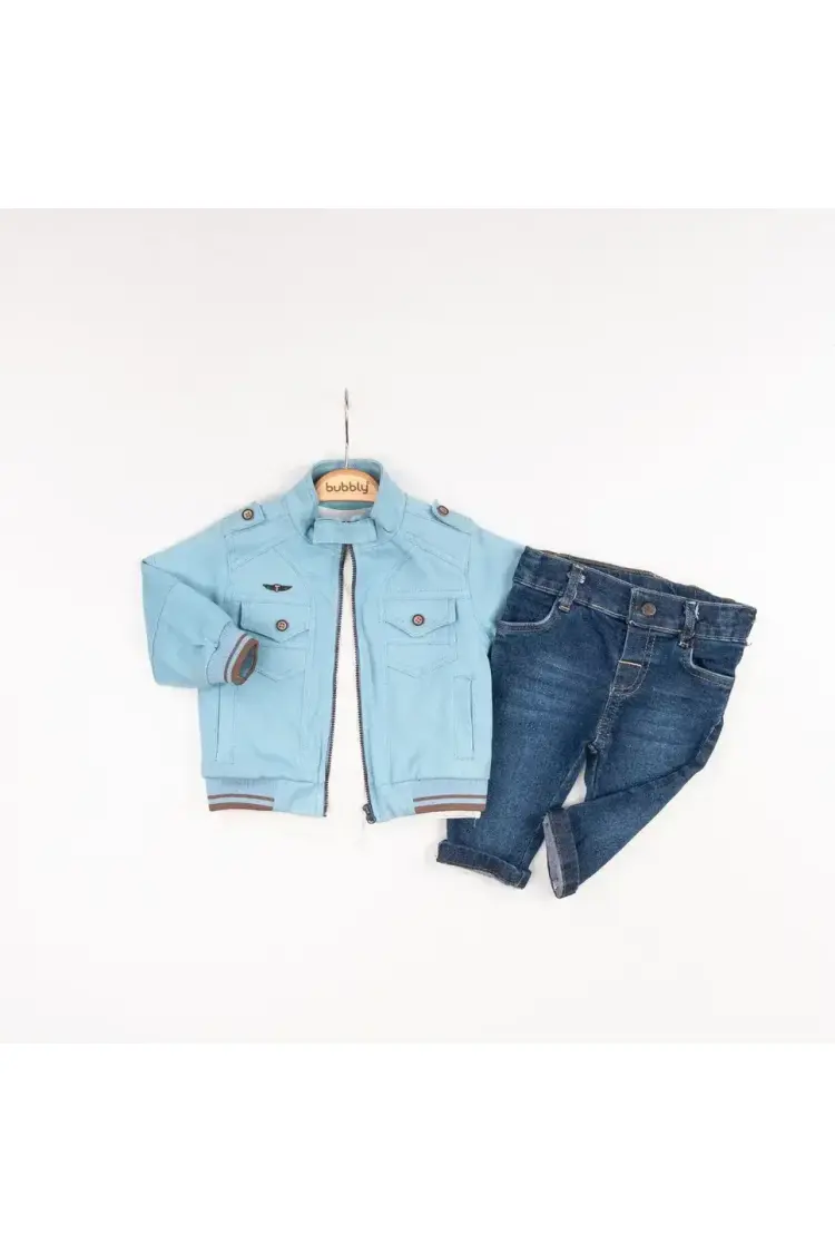 Wholesale Baby Boy 3-Piece Jacket, T-Shirt and Denim Pants Set 6-24 M - Brand: Bubbly - Kids & Baby Clothes Wholesale - Globality Store