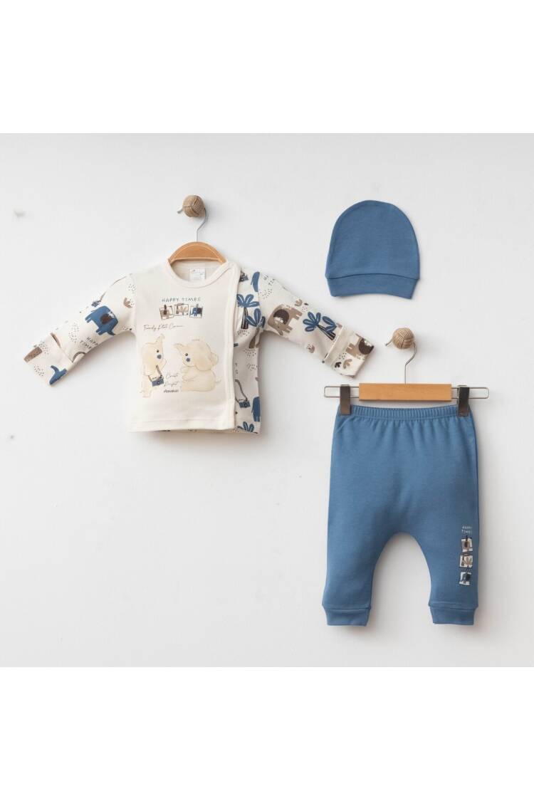 Wholesale Baby Boy 3-piece Newborn Set 0-3M - Brand: Gümüş Baby - Kids & Baby Clothes Wholesale - Globality Store