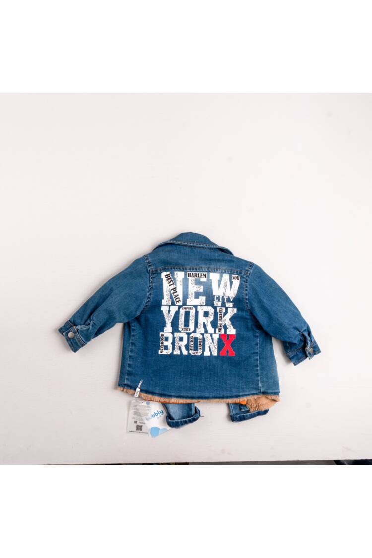 Wholesale Baby Boy 3-Piece Printed Jacket Sweat and Jeans Trousers Set 6-24M - Brand: Bubbly - Kids & Baby Clothes Wholesale - Globality Store