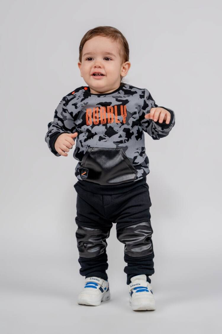 Wholesale Baby Boy 3-Piece Sweat Hat and Pants Set 6-24M - Brand: Bubbly - Kids & Baby Clothes Wholesale - Globality Store