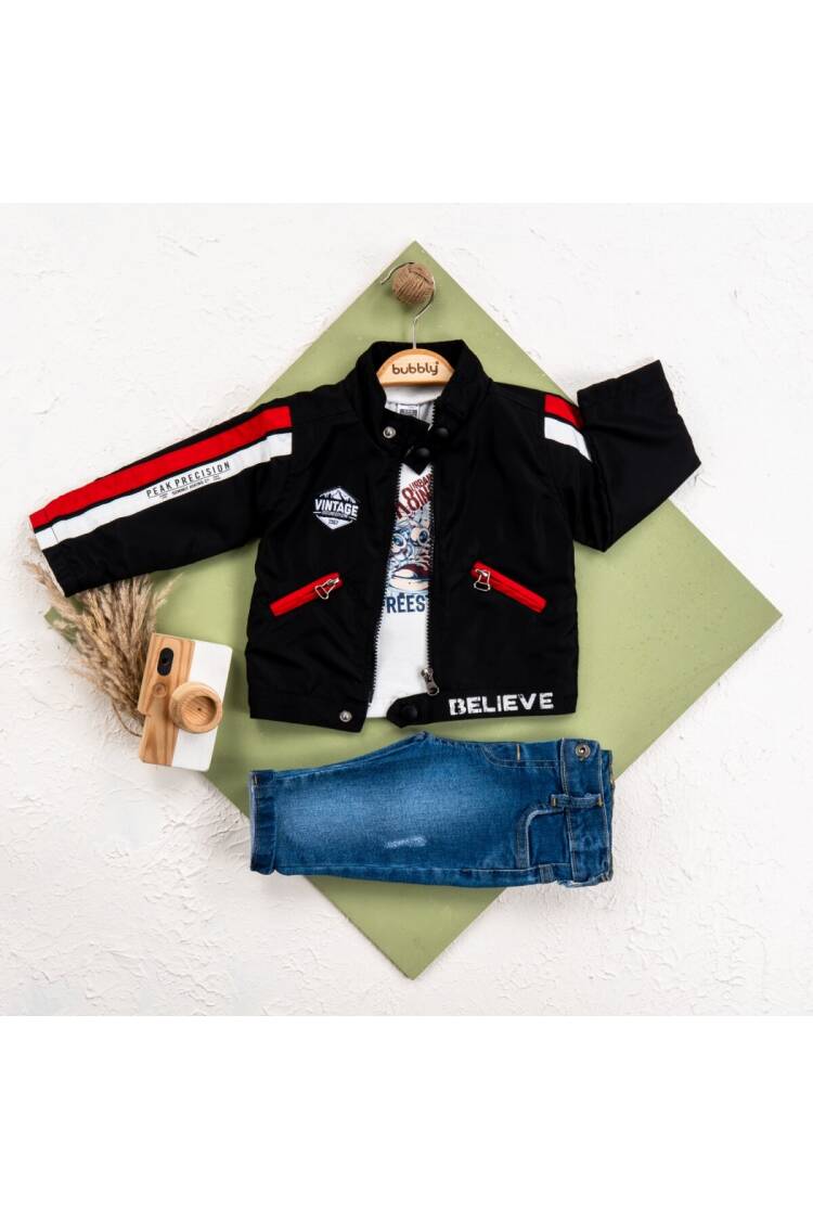 Wholesale Baby Boy 3 Pieces Jacket Trousers Set Suit 6-24M - Brand: Bubbly - Kids & Baby Clothes Wholesale - Globality Store