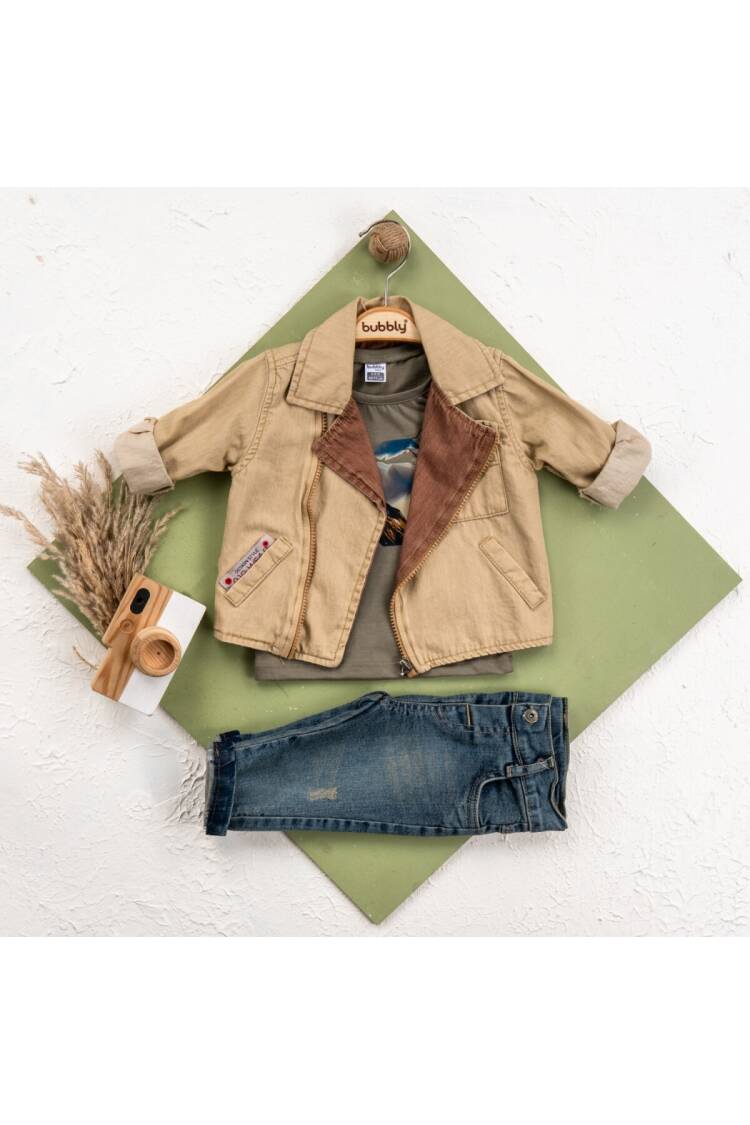 Wholesale Baby Boy 3 Pieces Jacket Trousers Set Suit 6-24M - Brand: Bubbly - Kids & Baby Clothes Wholesale - Globality Store