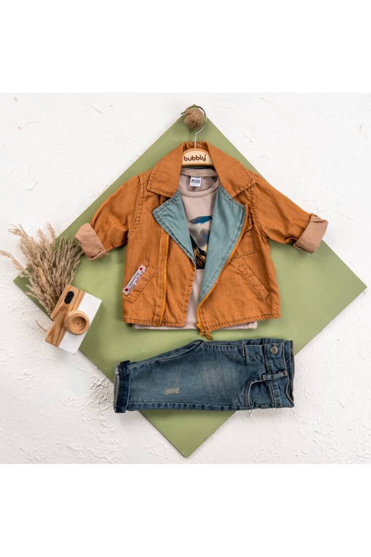 Wholesale Baby Boy 3 Pieces Jacket Trousers Set Suit 6-24M - Brand: Bubbly - Kids & Baby Clothes Wholesale - Globality Store