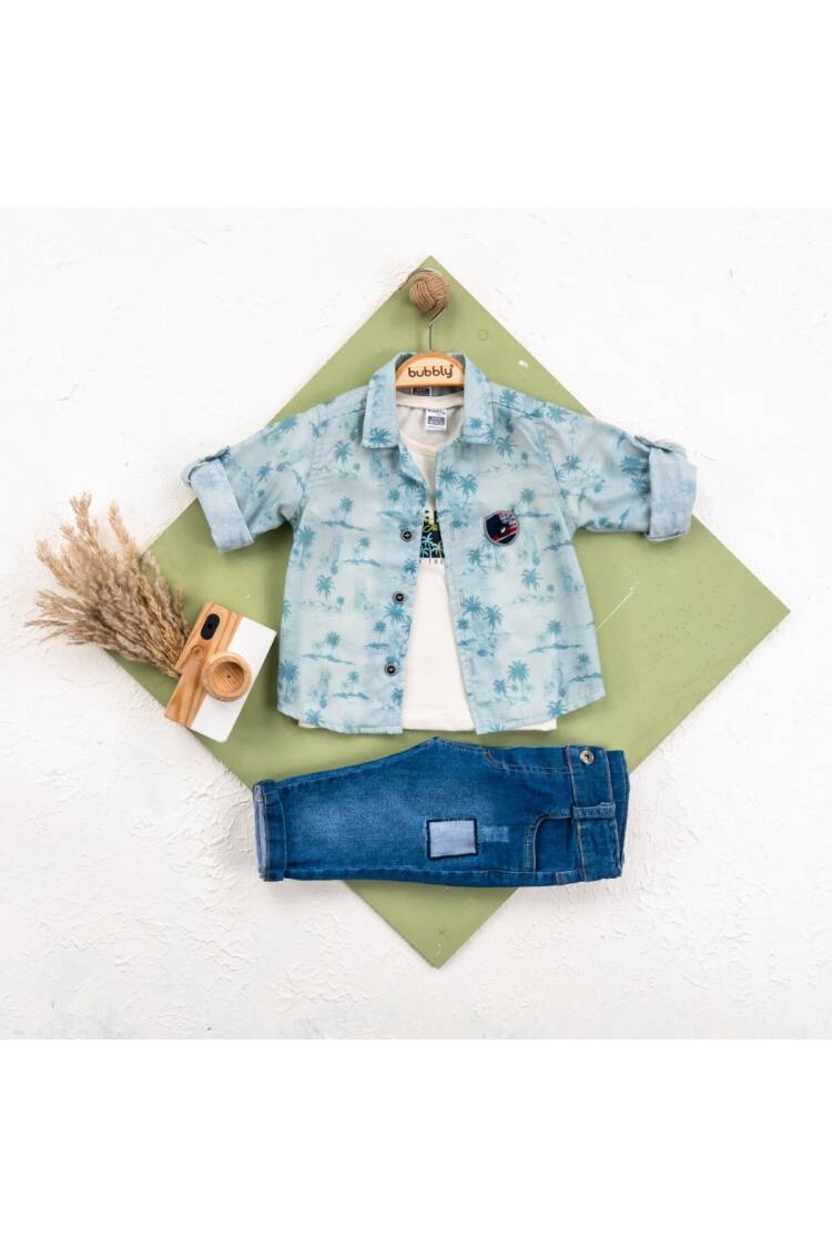 Wholesale Baby Boy 3 Pieces Shirt Trousers Set Suit 6-24M - Brand: Bubbly - Kids & Baby Clothes Wholesale - Globality Store