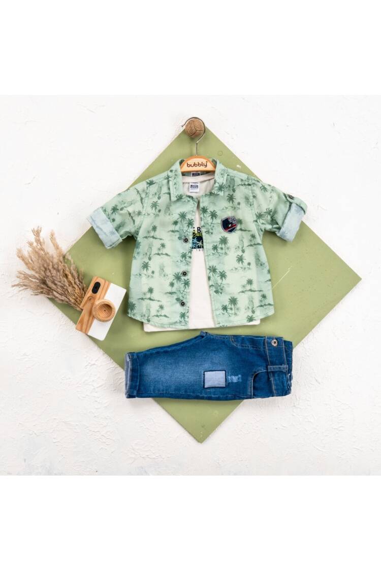 Wholesale Baby Boy 3 Pieces Shirt Trousers Set Suit 6-24M - Brand: Bubbly - Kids & Baby Clothes Wholesale - Globality Store