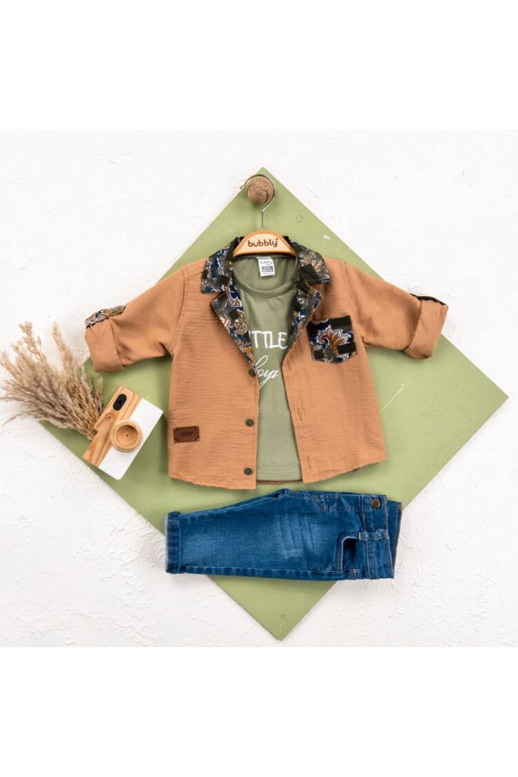 Wholesale Baby Boy 3 Pieces Shirt Trousers Set Suit 6-24M - Brand: Bubbly - Kids & Baby Clothes Wholesale - Globality Store