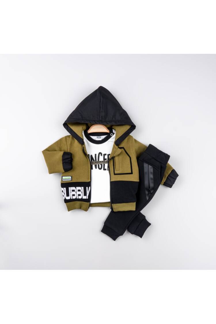 Wholesale Baby Boy 3pcs Cardigan Body and Trousers Set 6-24M - Brand: Bubbly - Kids & Baby Clothes Wholesale - Globality Store