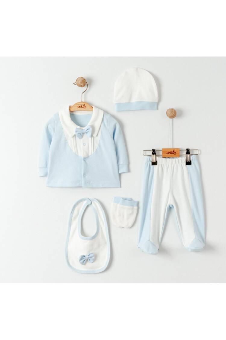 Wholesale Baby Boy 5-Pieces Newborn Set 0-6M - Brand: Miniborn - Kids & Baby Clothes Wholesale - Globality Store