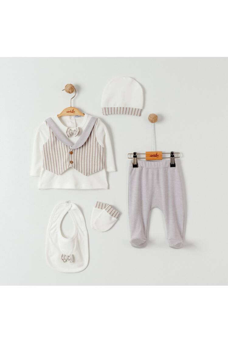 Wholesale Baby Boy 5pcs Newborn Set 0-6M - Brand: Miniborn - Kids & Baby Clothes Wholesale - Globality Store