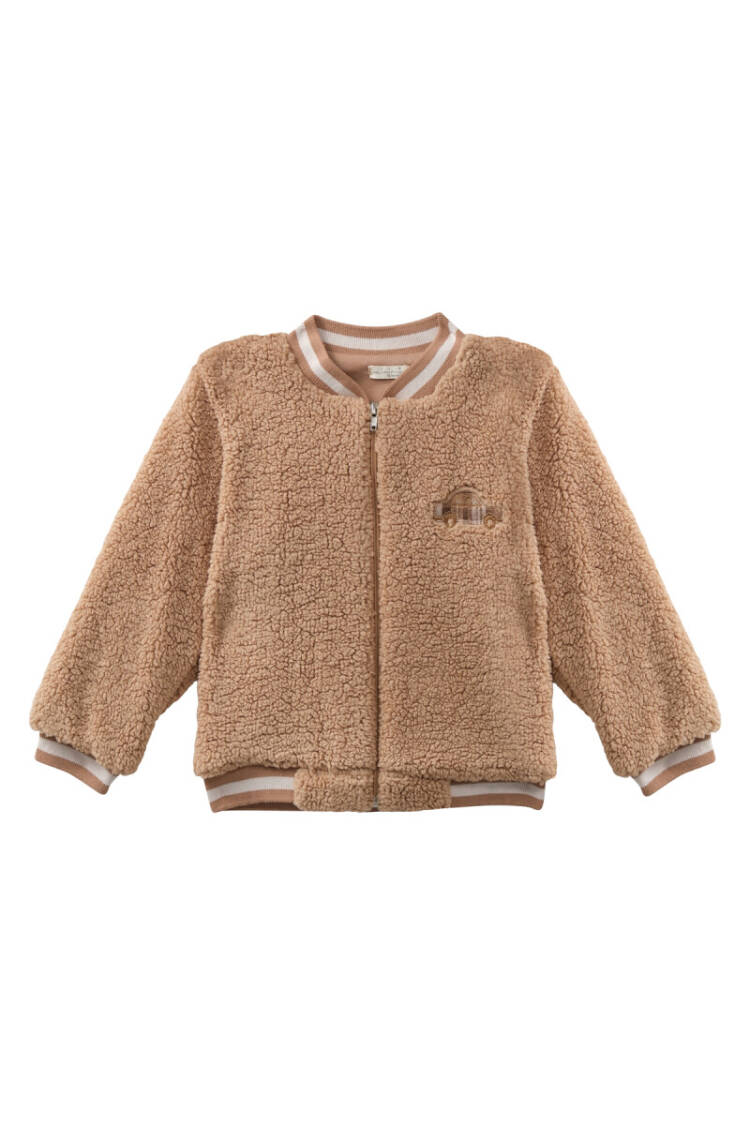Wholesale Baby Boy Embroidery Detailed Plush Coat 6-48M - Brand: Mininio - Kids & Baby Clothes Wholesale - Globality Store