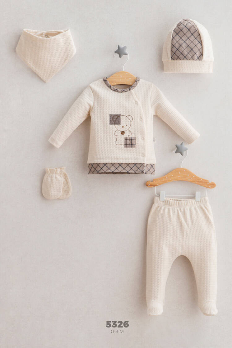 Wholesale Baby Boy Newborn 5-piece Baby Boy Newborn 5-piece Baby Suit 0-1M - Brand: Tongs - Kids & Baby Clothes Wholesale - Globality Store