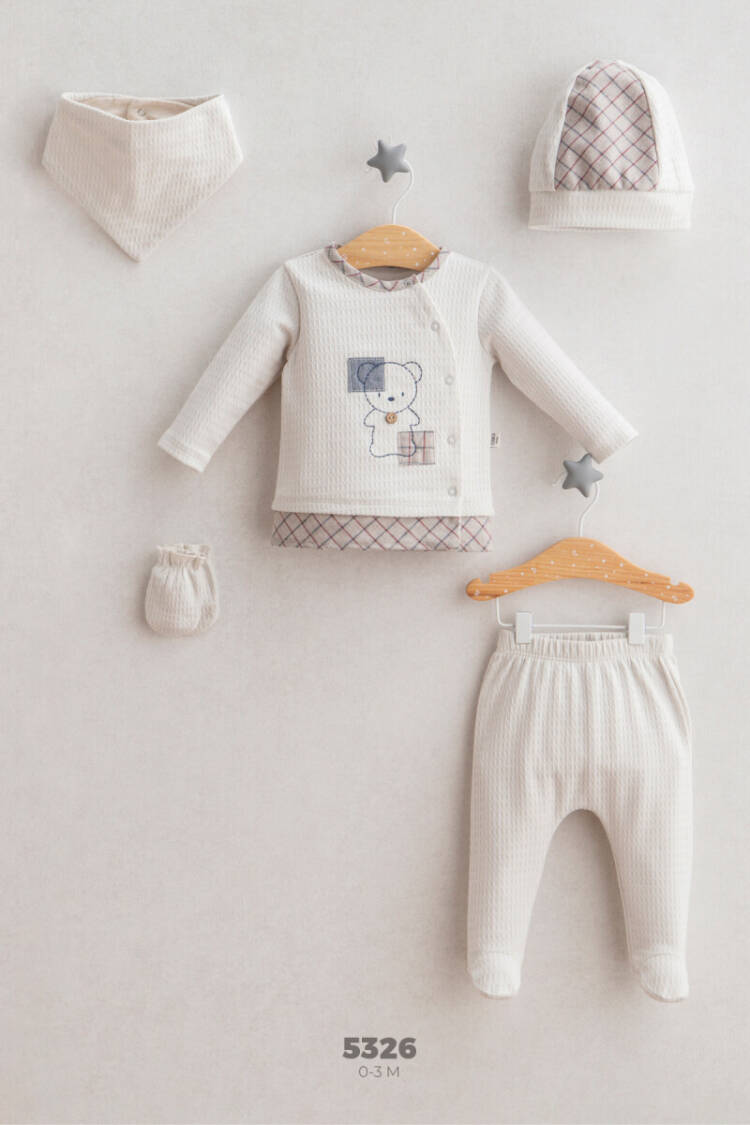 Wholesale Baby Boy Newborn 5-piece Baby Boy Newborn 5-piece Baby Suit 0-1M - Brand: Tongs - Kids & Baby Clothes Wholesale - Globality Store