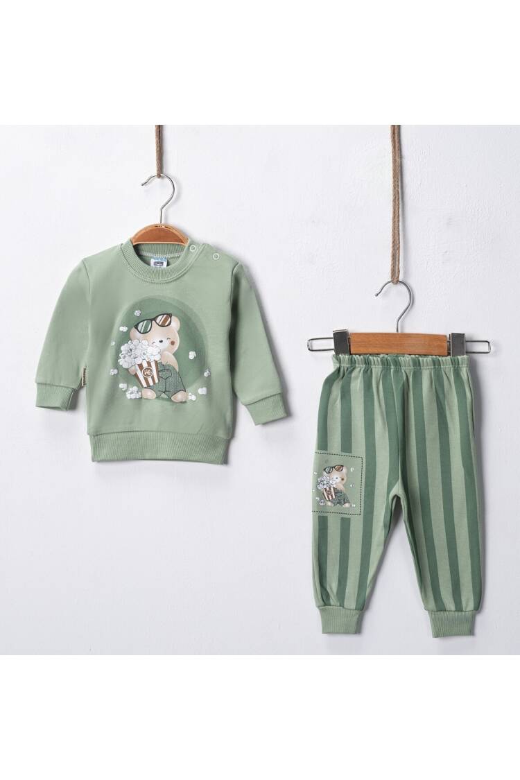 Wholesale Baby Boy Popcorn Printed Set of 2 3-9M - Brand: Hoppidik - Kids & Baby Clothes Wholesale - Globality Store