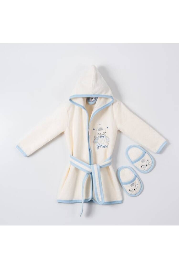 Wholesale Baby Boys 2-Piece Bathrobe Set with Slipper 1-4Y - Brand: Ramel Kids - Kids & Baby Clothes Wholesale - Globality Store