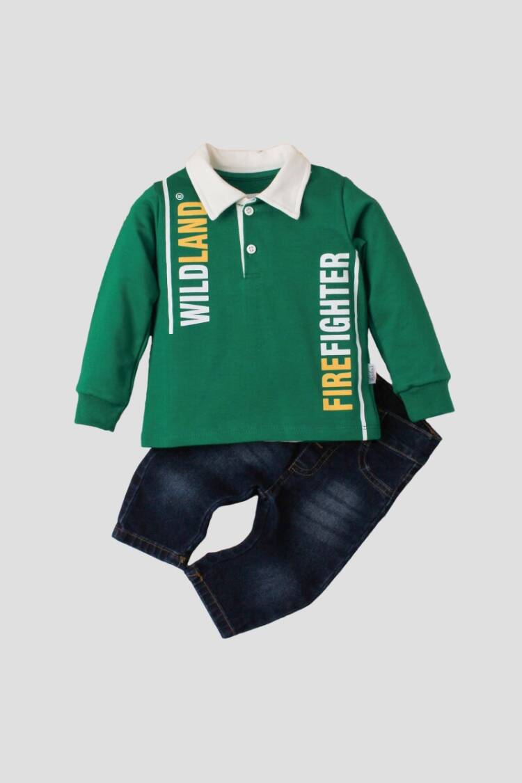 Wholesale Baby Boys 2-Piece Long Sleeve T-Shirt and Denim Pants 9-24M - Brand: Kidexs - Kids & Baby Clothes Wholesale - Globality Store