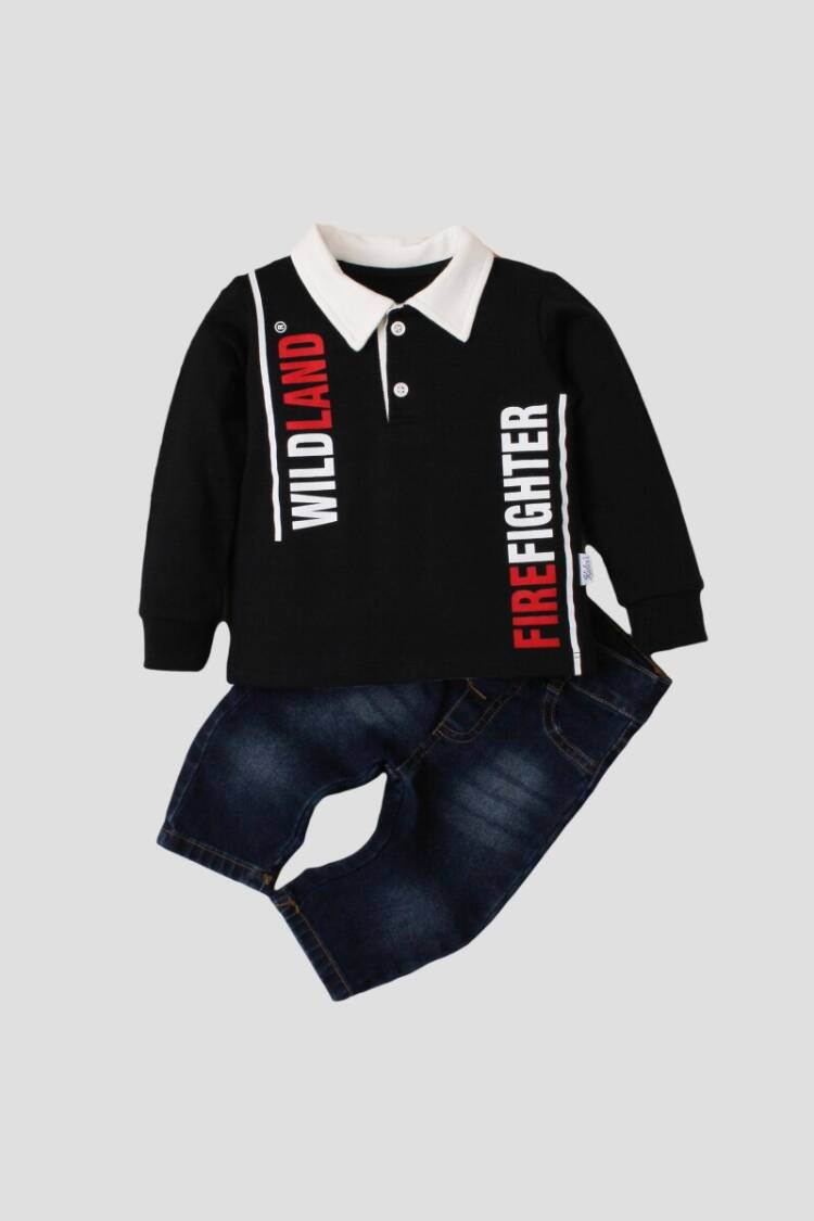 Wholesale Baby Boys 2-Piece Long Sleeve T-Shirt and Denim Pants 9-24M - Brand: Kidexs - Kids & Baby Clothes Wholesale - Globality Store