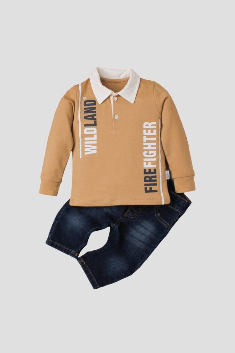 Wholesale Baby Boys 2-Piece Long Sleeve T-Shirt and Denim Pants 9-24M - Brand: Kidexs - Kids & Baby Clothes Wholesale - Globality Store