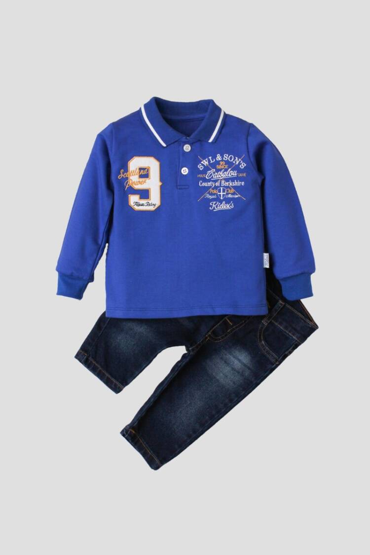 Wholesale Baby Boys 2-Piece Long Sleeve T-Shirt and Denim Pants 9-24M - Brand: Kidexs - Kids & Baby Clothes Wholesale - Globality Store
